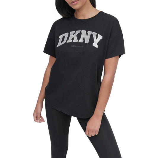 ARCHED VARSITY GLITTER LOGO LEGGING TEE