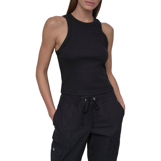 RIBBED HIGH NECK TANK