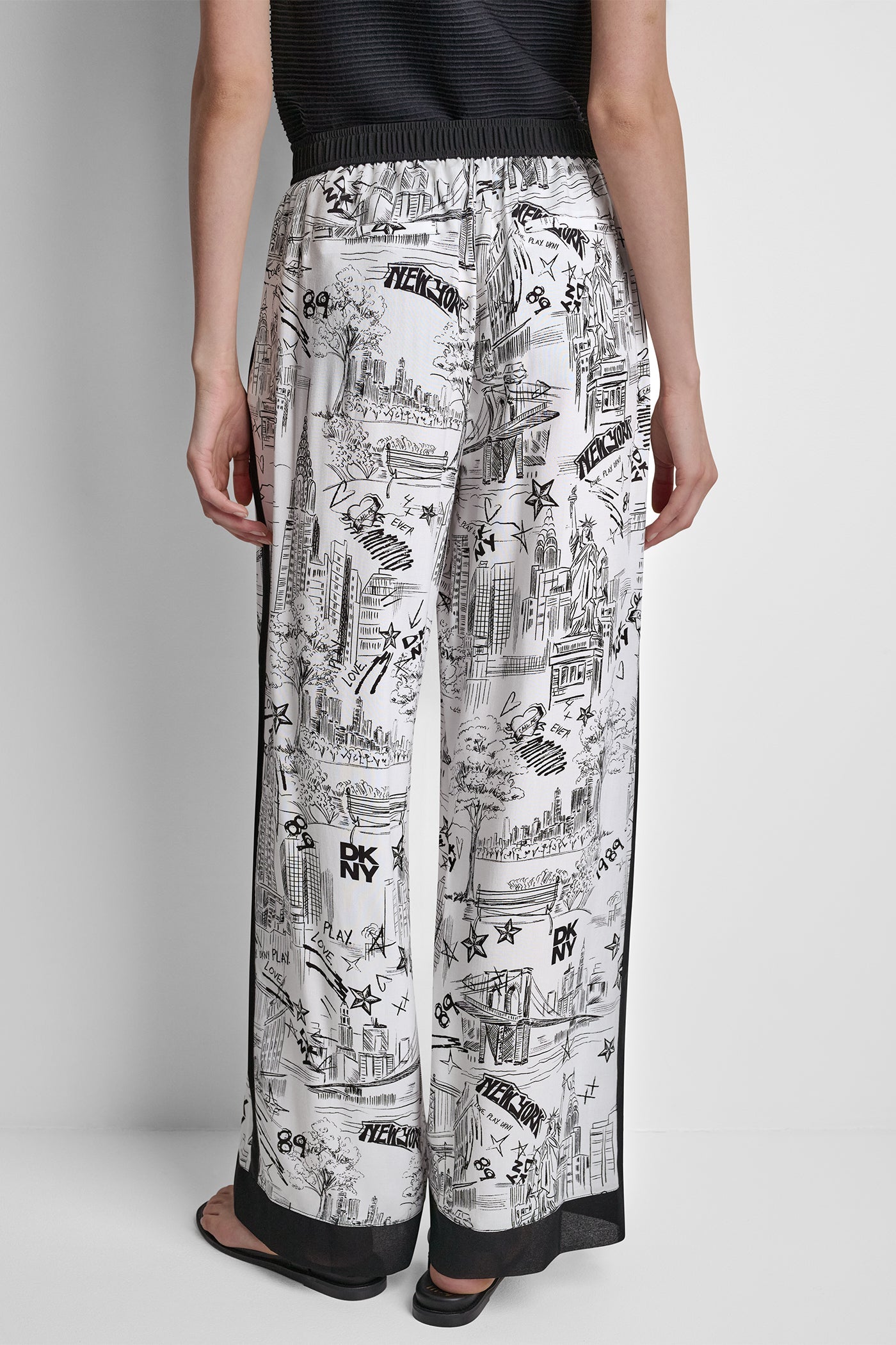 PRINTED DRAW WAIST PANTS