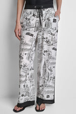 PRINTED DRAW WAIST PANTS
