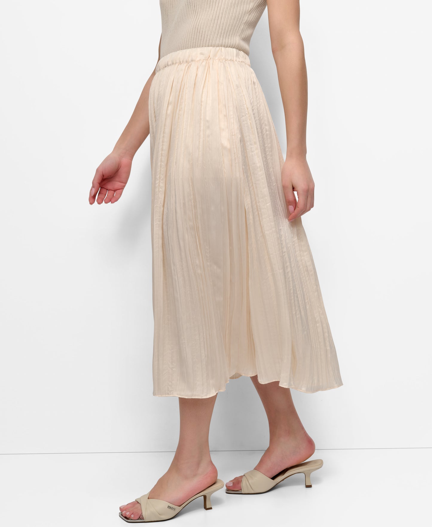 CRUSHED CREASE MIDI SKIRT