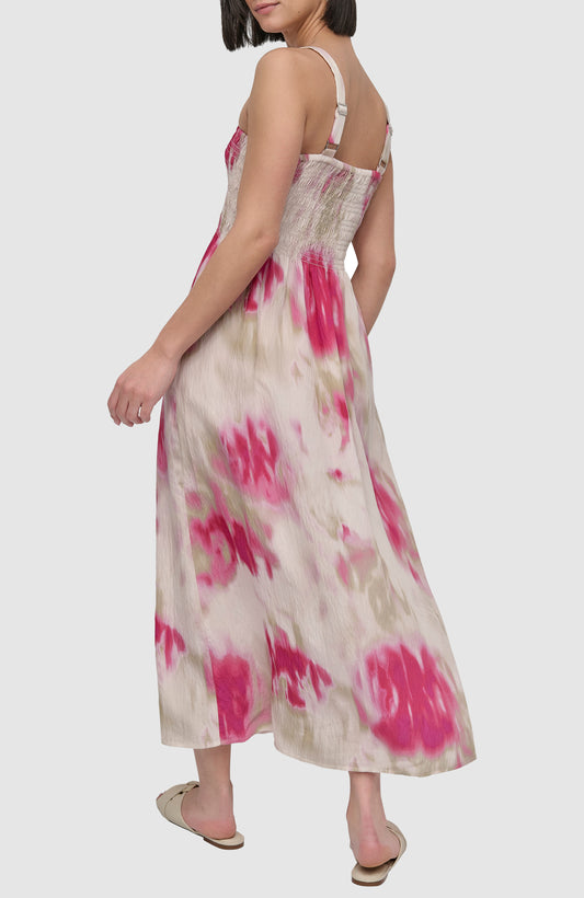 PRINTED RUMPLE VOILE DRESS