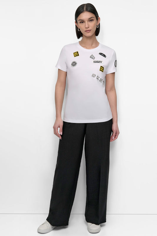 SHORT SLEEVE PINS N PATCHES TOP