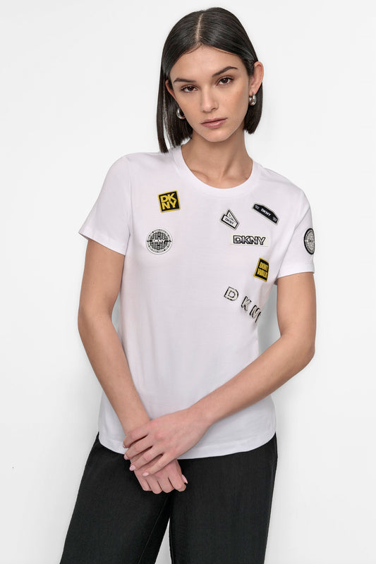 SHORT SLEEVE PINS N PATCHES TOP
