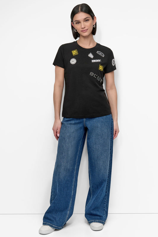 SHORT SLEEVE PINS N PATCHES TOP