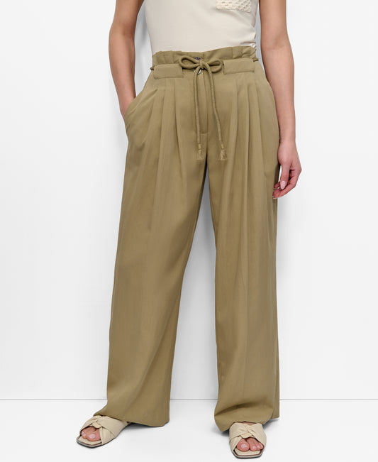 ROPE TIE FRONT WIDE LEG PANTS