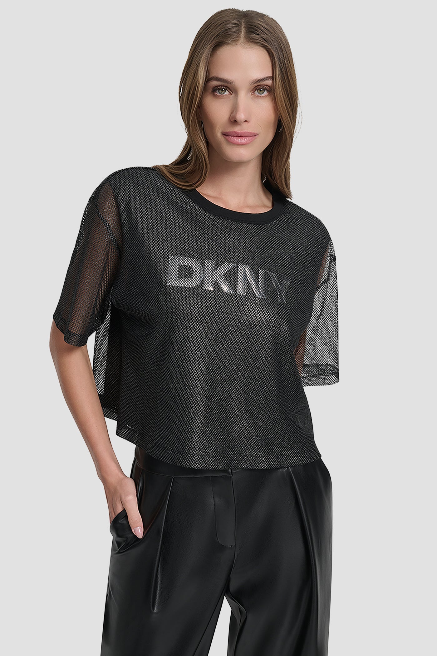 SHORT SLEEVE MESH OVERLAY LOG