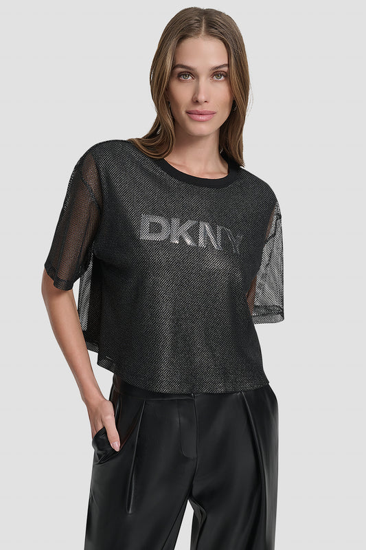 SHORT SLEEVE MESH OVERLAY LOG
