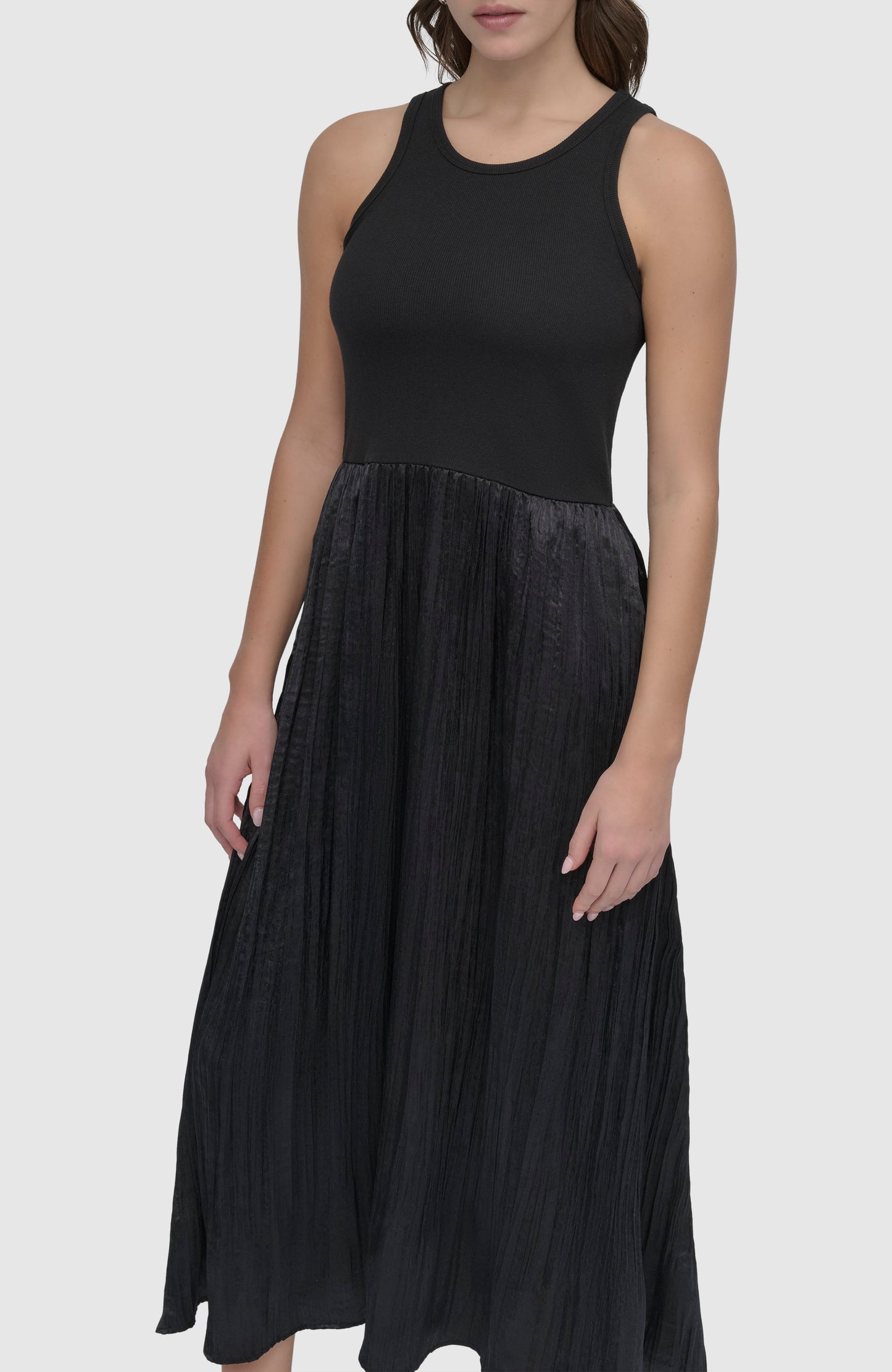 Crushed Crease Midi Dress