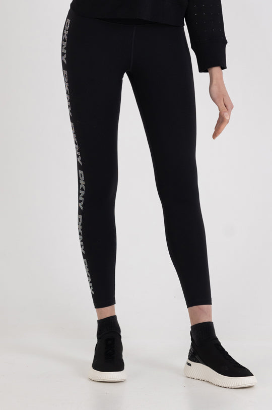 HIGH WAIST 7/8 RHINESTONE DKNY LOGO TIGHT