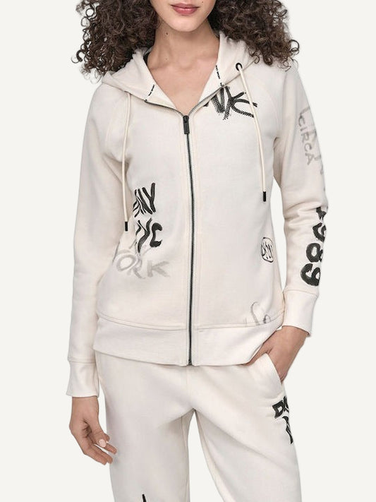 GRAFFITI LOGO ZIP HOODIE