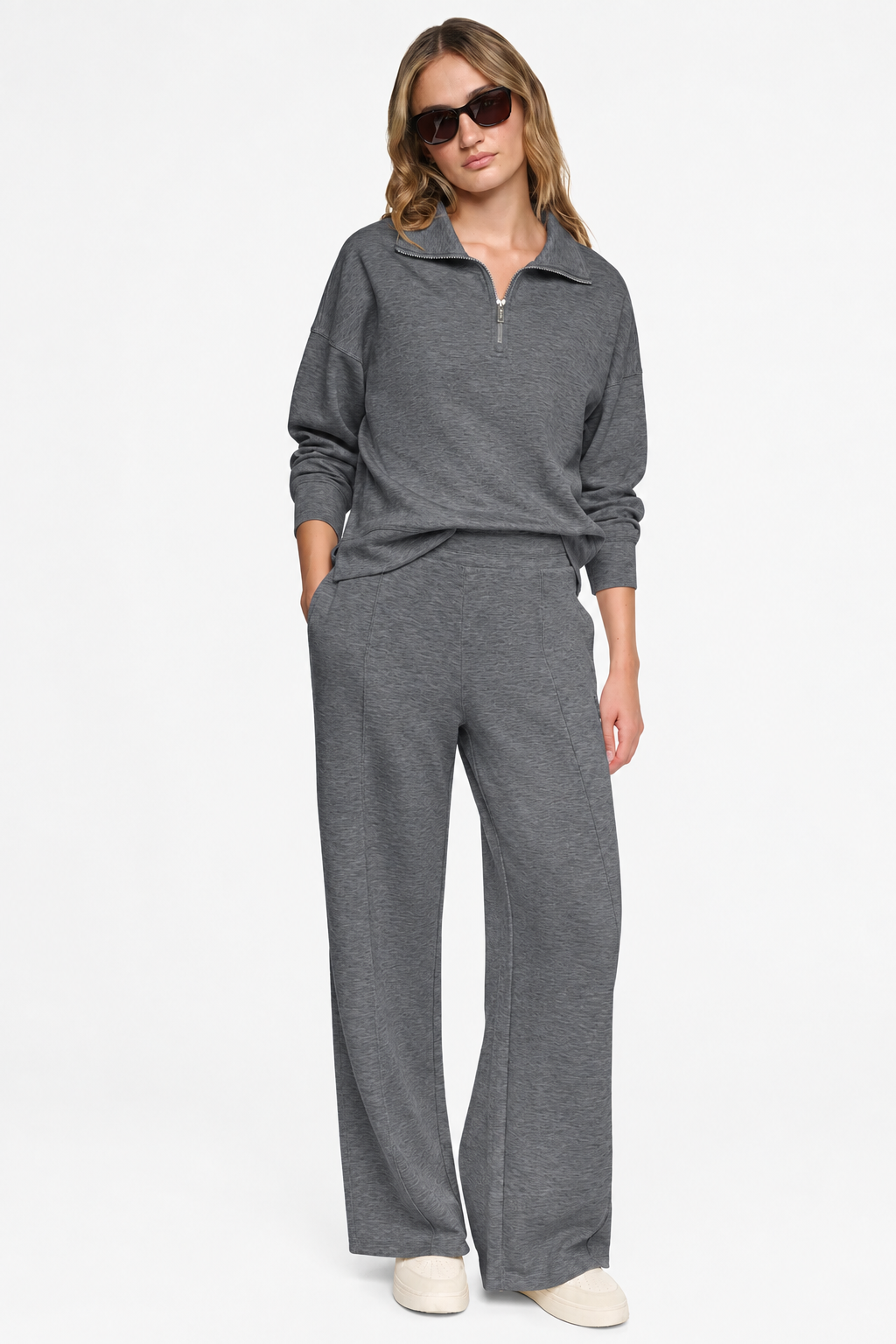 HIGH-RISE PINTUCKED WIDE-LEG PANT