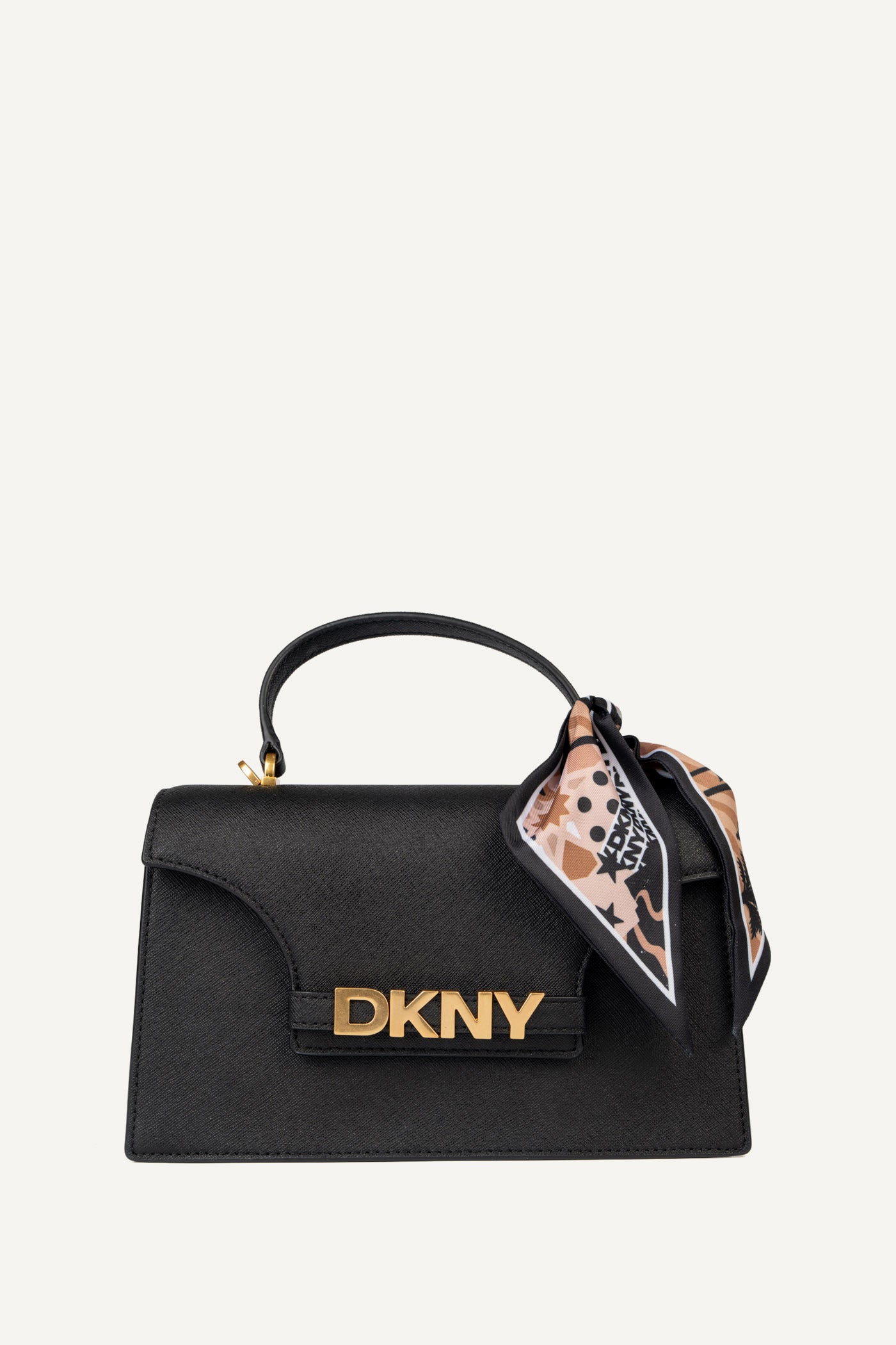 حقيبة ساتشيل آفريل بغطاء قلاب ومقبض علوي DKNY × دينا سعدي