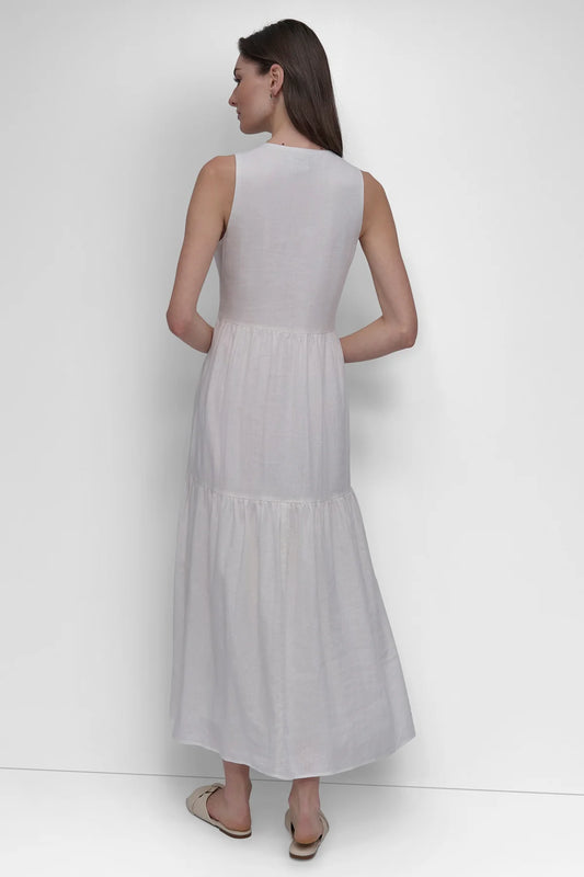 SLEEVELESS TIERED MAXI DRESS
