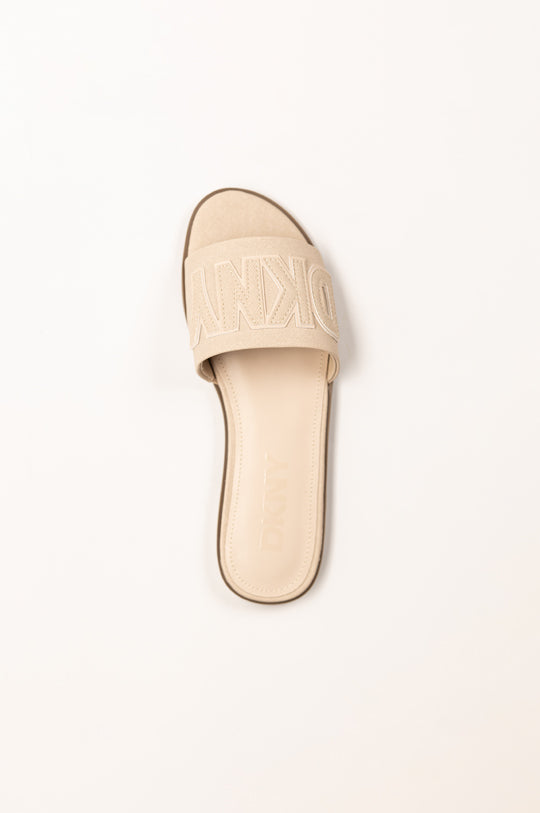 DKNY WILLOW FLAT SLIDE BEIGE