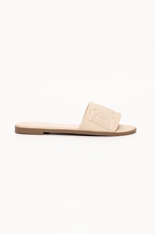 DKNY WILLOW FLAT SLIDE BEIGE