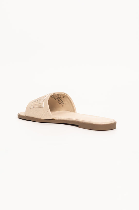 DKNY WILLOW FLAT SLIDE BEIGE
