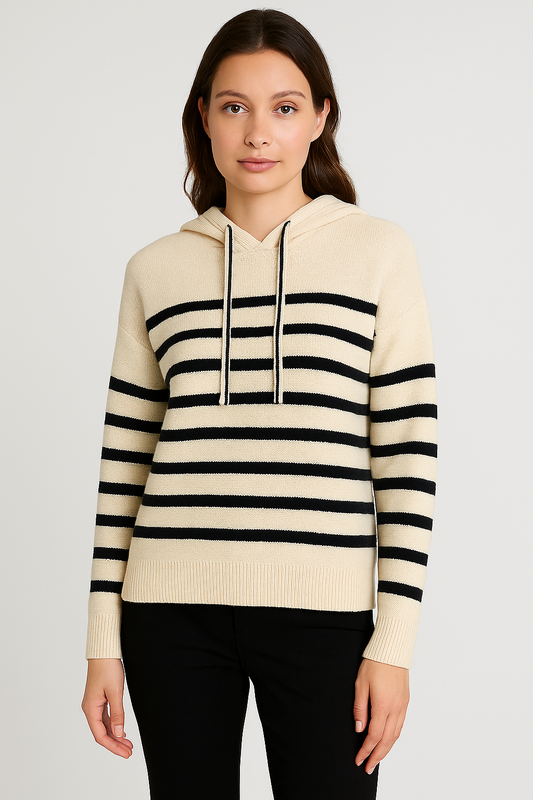 STRIPED PULL OVER HOOD