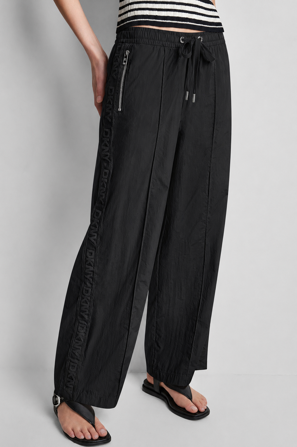 LOGO TRIM STRAIGHT-LEG PULL-ON PANT