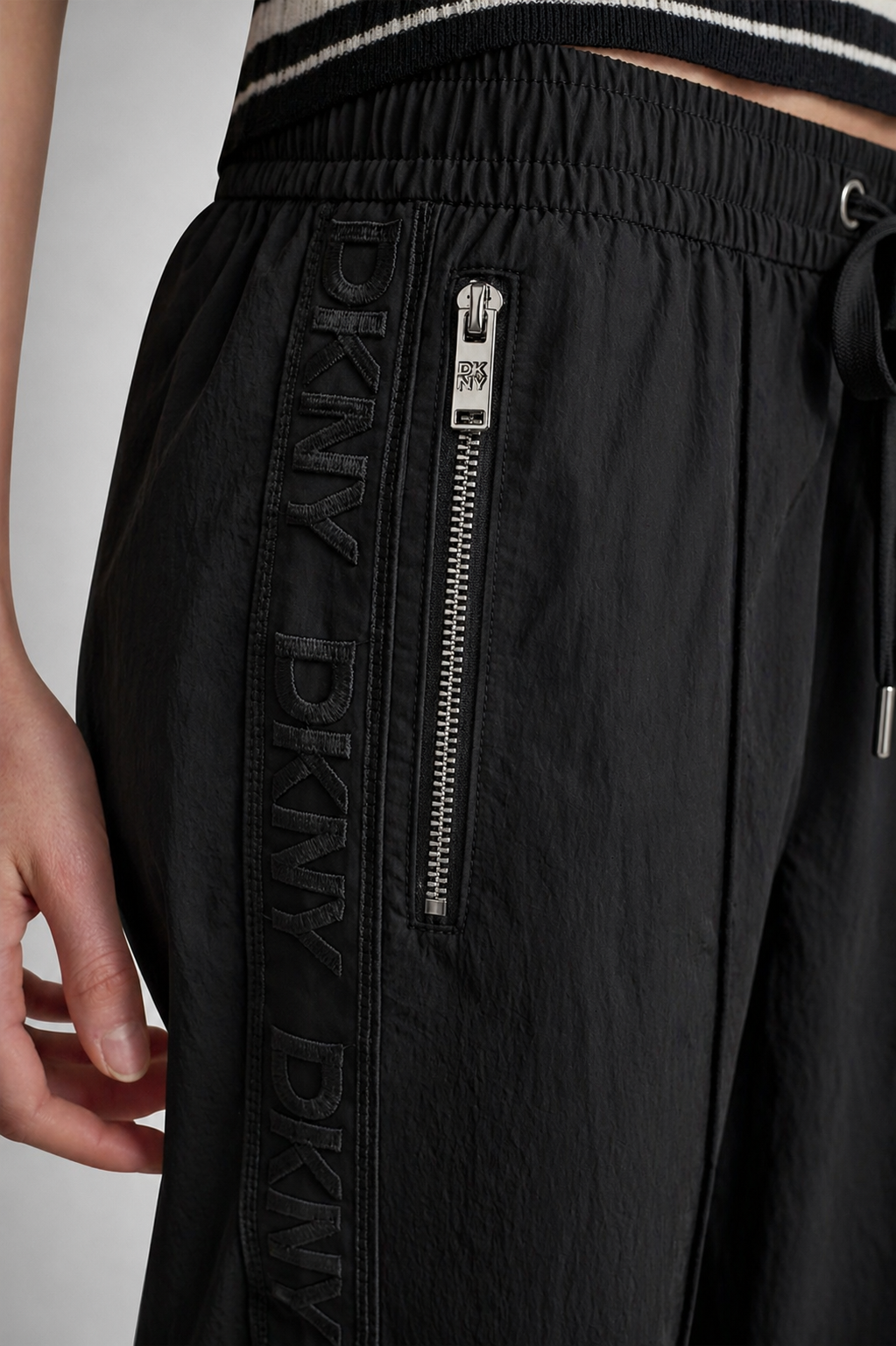 LOGO TRIM STRAIGHT-LEG PULL-ON PANT