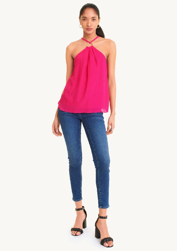 Sleeveless Crossover Blouse