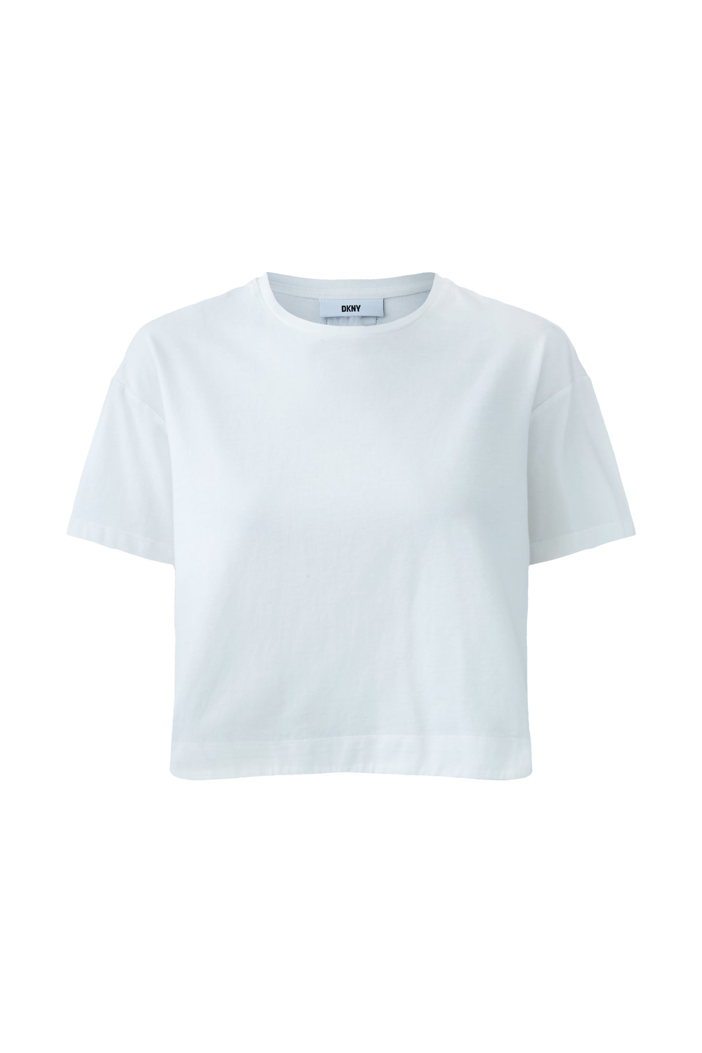 Small Sleeve Crew Neck Crop T-Shirt With Logo Patch