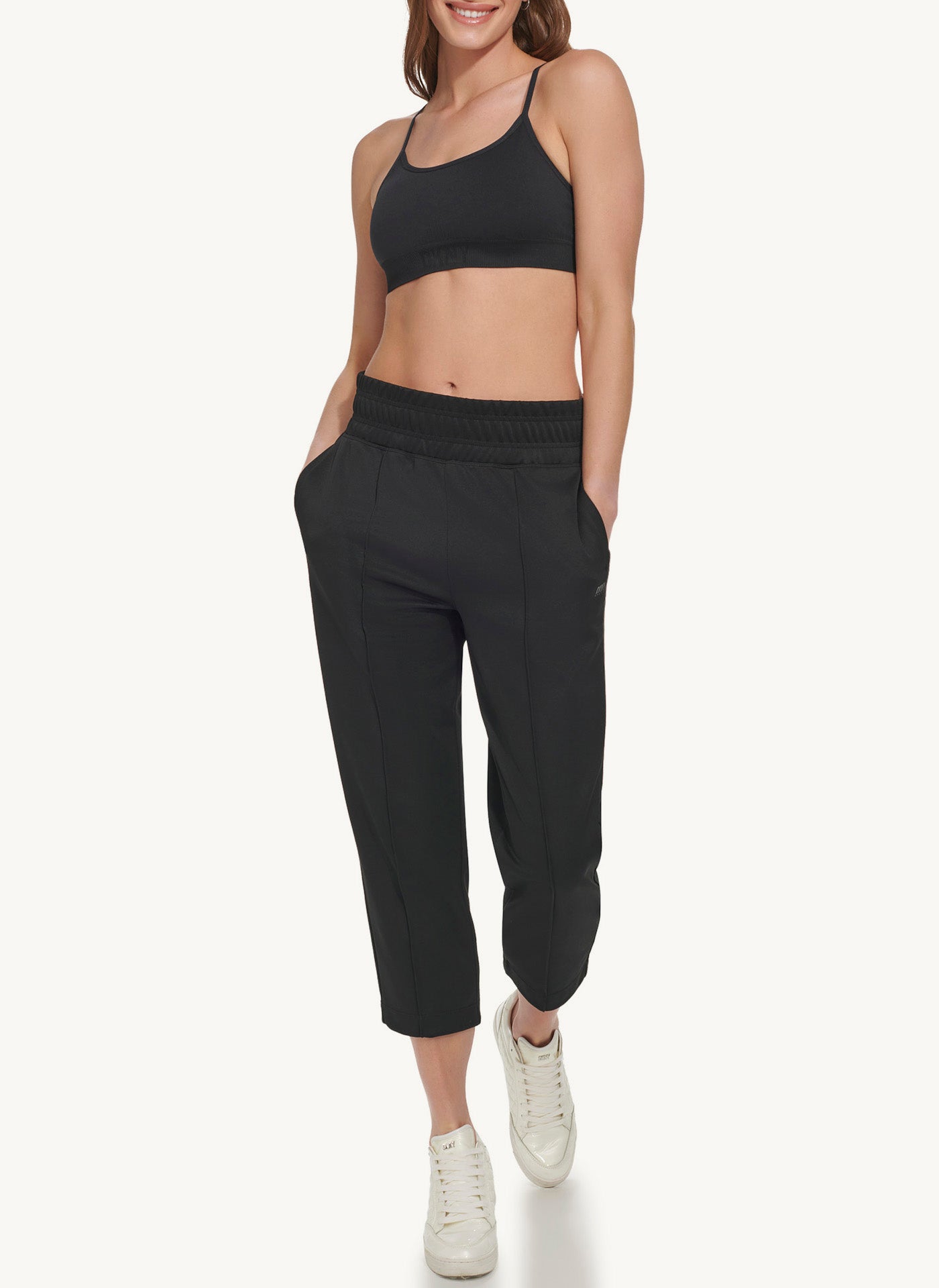 Cropped Straight Leg Jogger With Logo